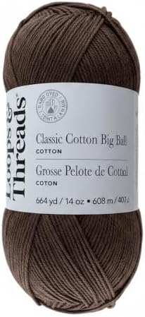 Loops & Threads Classic Cotton Big Ball Solid Yarn for Knitting