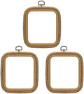 PATIKIL 4x3.7inch Embroidery Hoops, 3Pieces Imitated Wood Square Frame