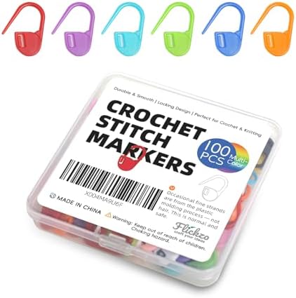 100PCS Crochet Stitch Markers by Flickzo – Locking Stitch Markers with