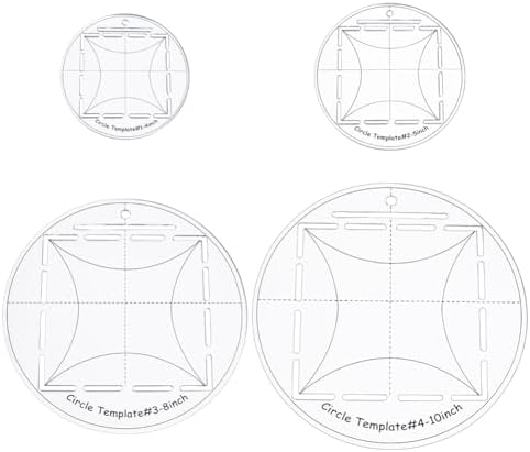 4Pcs Circle Quilting Template 4/5/8/10 Inch Round Acrylic Circle Ruler