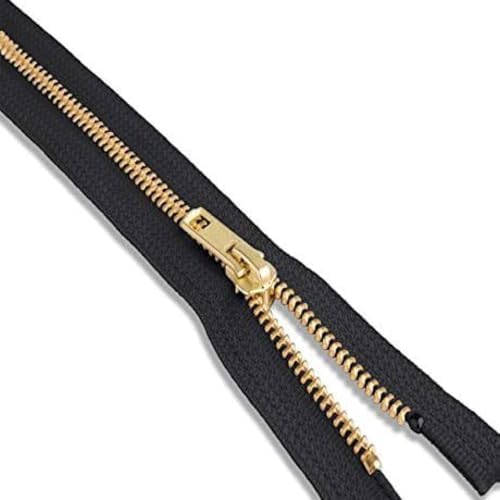 14 inch Metal Zipper Black 14" Gold Brass Metal Heavy Duty Zippers