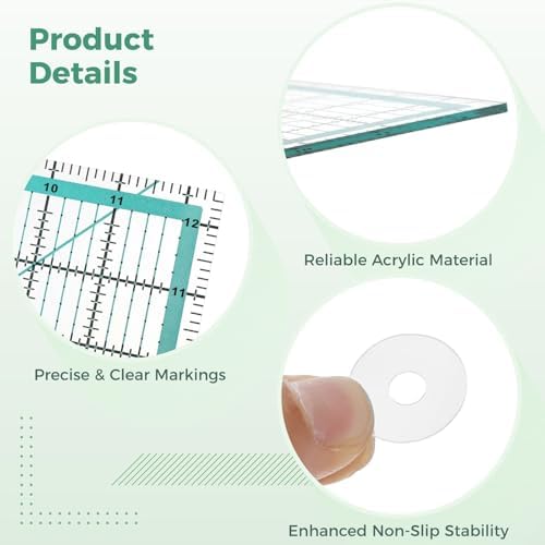 6 Pcs Acrylic Quilting Ruler Set, Square & Rectangular Templates