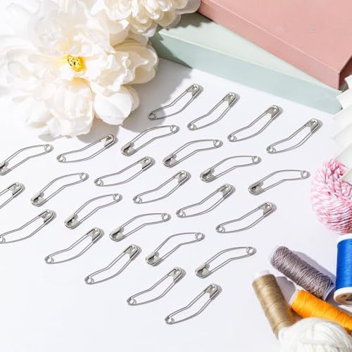 Cindeer 200 Count Curved Safety Pins, 2 Inch Sliver for Quilting