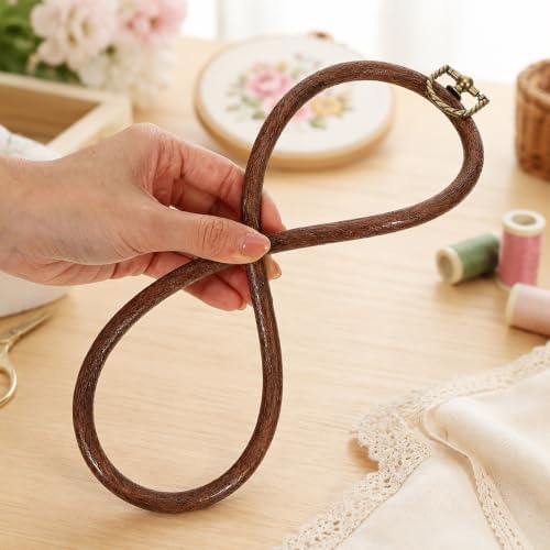 2 Pcs Oval Embroidery Hoop Wood Embroidery Hoops, 7.5'' and 9.2''