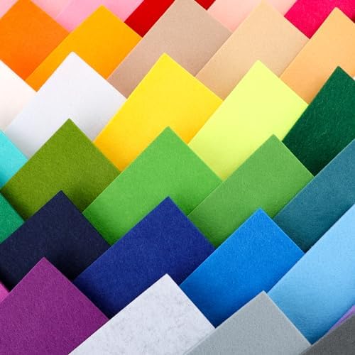 40PCS 12 x 12”(30 X 30cm), 2mm Thick Stiff Felt Fabric Sheets Assorted