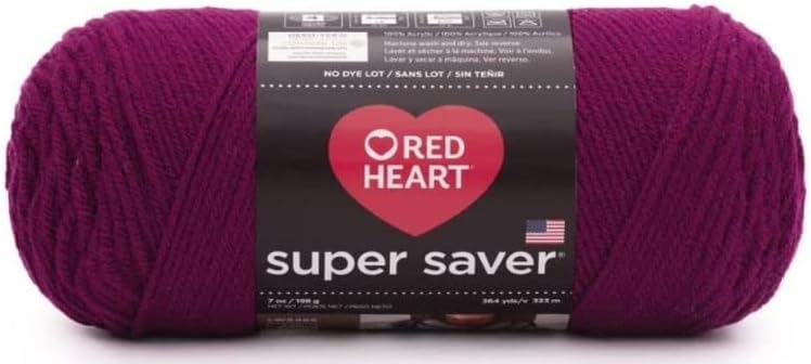 Red Heart Super Saver Mulberry Yarn - 1 Pack of 7oz/198g - Acrylic - 4