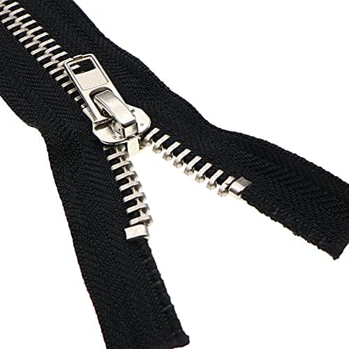 Leekayer #10 26 Inch Zippers for Jackets Sewing Coats Crafts Silver