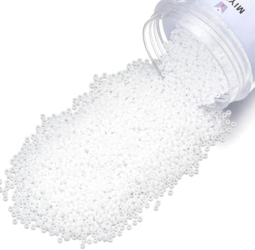 25g Miyuki Rocaille 15/0 Round Seed Beads Opaque White RR-402