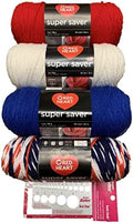 Red Heart Knitting Yarn Super Saver 3-Skein 7oz Cherry Red | Soft