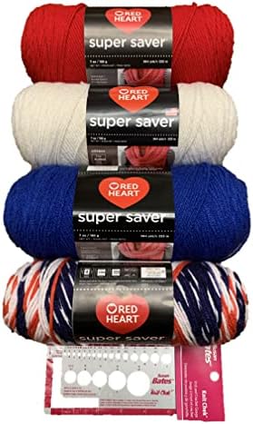 Red Heart Knitting Yarn Super Saver 3-Skein 7oz Cherry Red | Soft