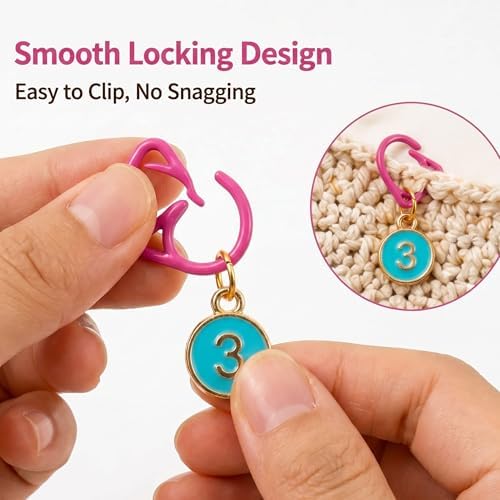 Blingcute 20-Piece Cat Numbered Stitch Markers for Crochet and