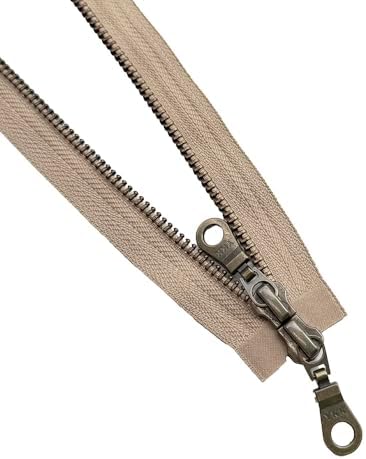 YKK #5 Antique Brass Two-Way Medium Weight Metal Jacket Zipper