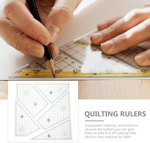 5pcs Plastic Quilting Template Ruler for Fabric Cutting and Sewing