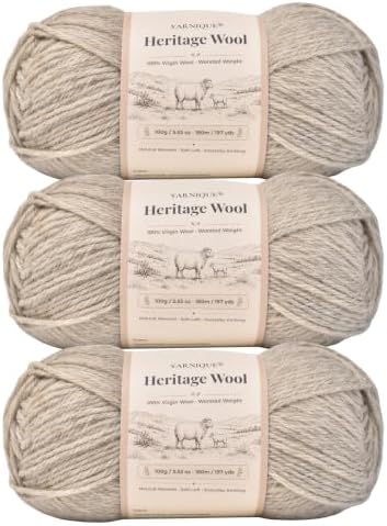 100% Virgin Wool Yarn | Worsted Weight | 100g x 3 Skeins | 540m/591yds