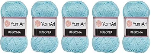 Yarn Art Begonia 100% Mercerized Cotton, Lot of 5 Skein (Pack),Total