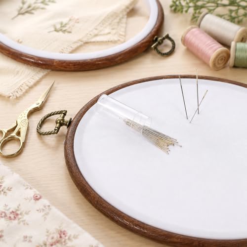 2 Pcs Oval Embroidery Hoop Wood Embroidery Hoops, 7.5'' and 9.2''
