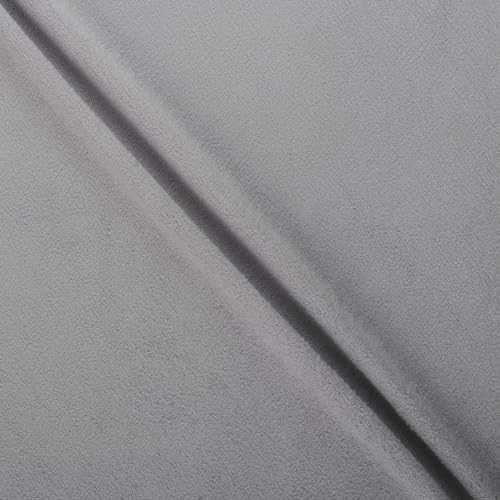 Mook Fabrics Solid Blaze Fleece [90in. Wide], Grey Cut by The Yard