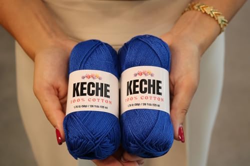 Cotton Yarn - 100% Cotton Yarn for Crocheting and Knitting, Mercerized