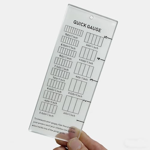 Quick Gauge Ruler Knitting and Crochet Gauge Tool Clear Acrylic Stitch