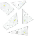 5pcs Plastic Fabric Sewing Rulers for Quilting Pattern Tracing