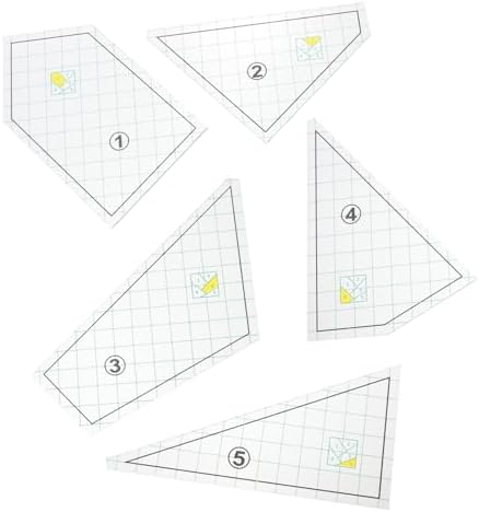 5pcs Plastic Fabric Sewing Rulers for Quilting Pattern Tracing