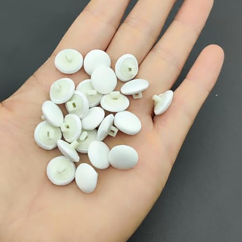 50pcs/Set Ivory Satin Fabric Cloth Covered Buttons with Shank and
