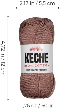 Cotton Yarn - 100% Cotton Yarn for Crocheting and Knitting, Mercerized