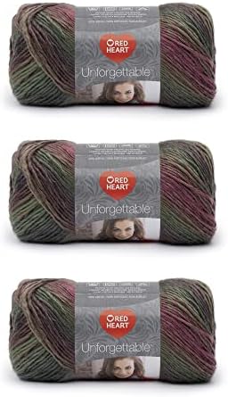 Red Heart Unforgettable Yarn for Crocheting and Knitting, Echo, 3-Pack