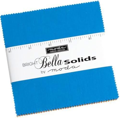 Bella Solids Bright Charm Pack 42 5-inch Squares Moda Fabrics 9900PPB