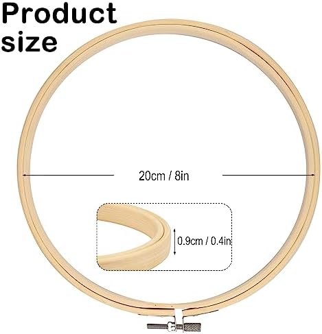 18 PCS Bamboo Embroidery Hoops Set, 8 Inch Adjustable Cross Stitch
