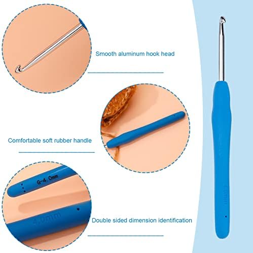 SHWAKK Crochet Hook, 4.0 mm Ergonomic Crochet Needles for Arthritic
