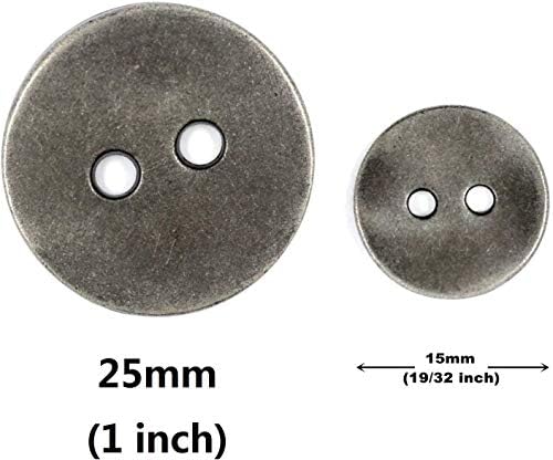 Bezelry Gray Silver Simple Metal Hole Blazer Button Set. 6 Pcs of