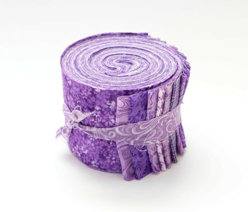 18 Pcs It's All Purple Jelly Roll 2.5" Pre-Cut Fabric Quilting Strips