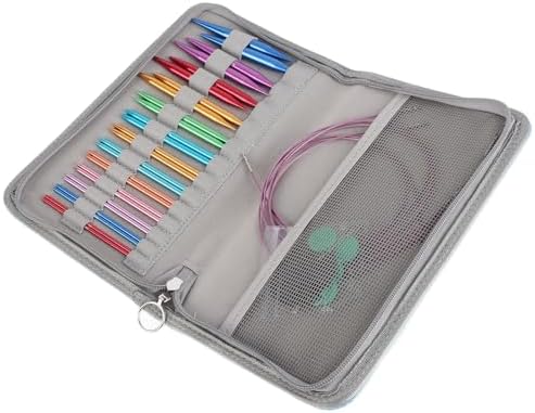 Circular Knitting Needle Set, Interchangeable Metal 3-10mm 26-Piece
