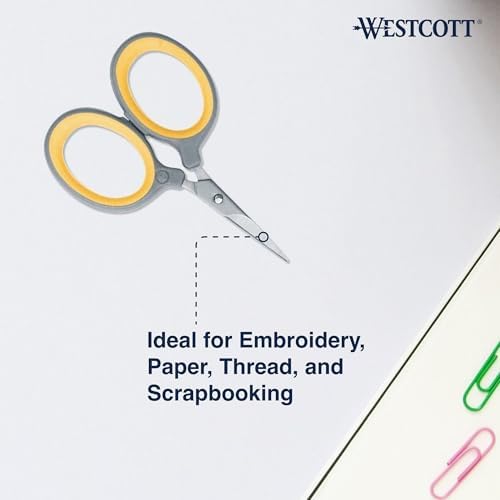 Westcott 2.5" Fine-Tip Craft Scissors with Titanium-Bonded Blades for