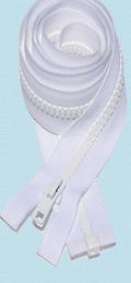 36" Vislon Zipper ~ YKK #5 Molded Plastic ~ Separating - White
