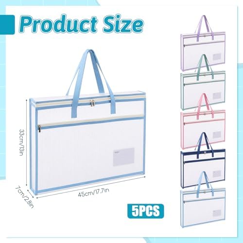 5 Pcs Sew Project Bags for Quilting A3 Size Needlepoint Project Bag