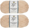 Hobby Lobby Yarn Bee Fundamental Cotton Yarn, 20 Beige, Set of 2