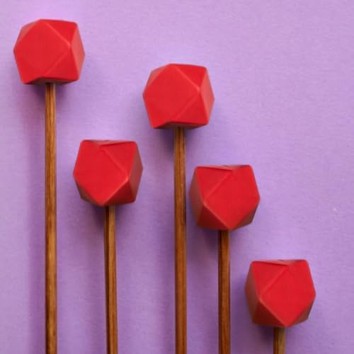 Craft Pocket Red Hexagon Knitting Needle Stoppers - 2 Pieces Rubber