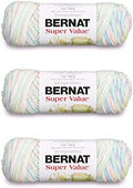 Bernat Super Value Yarn for Crocheting, Twinkle Variegated, 3-Pack