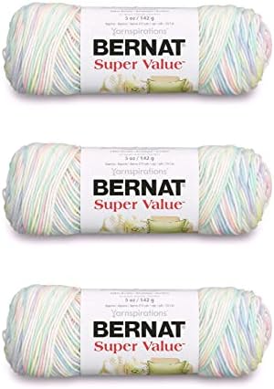 Bernat Super Value Yarn for Crocheting, Twinkle Variegated, 3-Pack