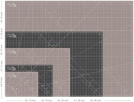 Elan Cutting Mat A4 Black & Taupe, Self Healing Cutting Mat 9x12 Inch