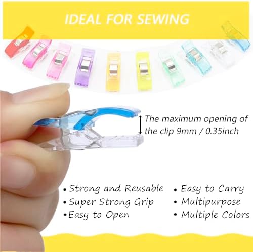 Sewing Clips, 450 Pcs with Plastic Box, KOLUPA Assorted Colors Fabric