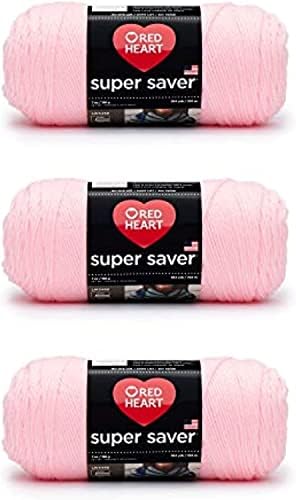 RED HEART Super Saver 3-Pack yarn, BABY PINK 3 Pack