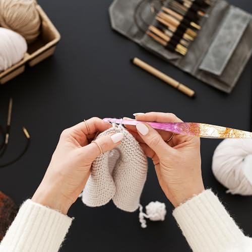 Divit Shilp Ergonomic Handle Crochet Hooks | Handcrafted 7’’ Resin