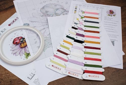Luca-S Cross Stitch Kit with Hoop Included Field Flower, BC231