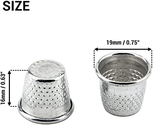 50 Pack Thimbles Silver Color Finger Protector Metal Sewing Thimbles