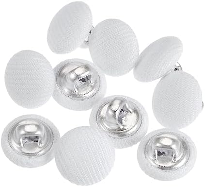 HARFINGTON 10pcs 16L Fabric Cloth Covered Button 10mm Metal Shank