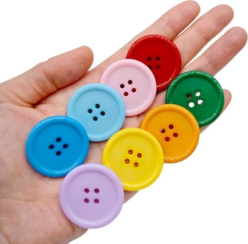 20mm Large Resin Sewing Button -Colorful 4-Hole Buttons for