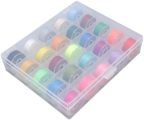 Srliya 25 Colors Prewound Bobbin Thread Set with Case